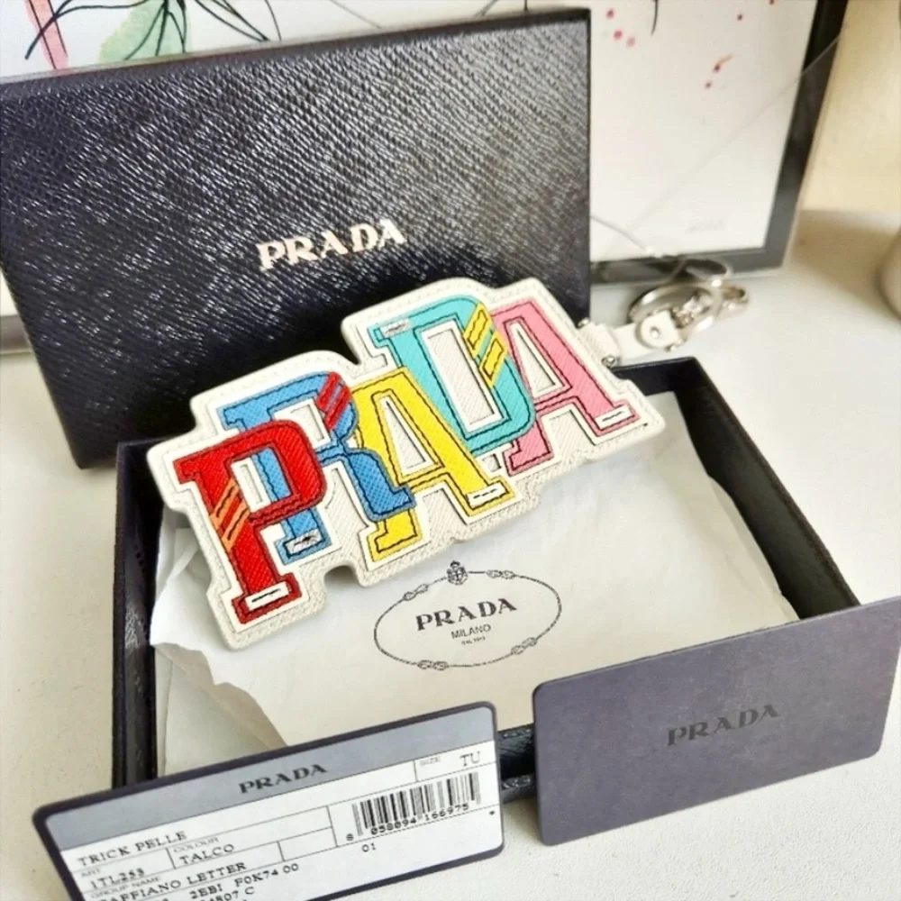 Prada Saffiano Leather Logo Trick Bag Charm